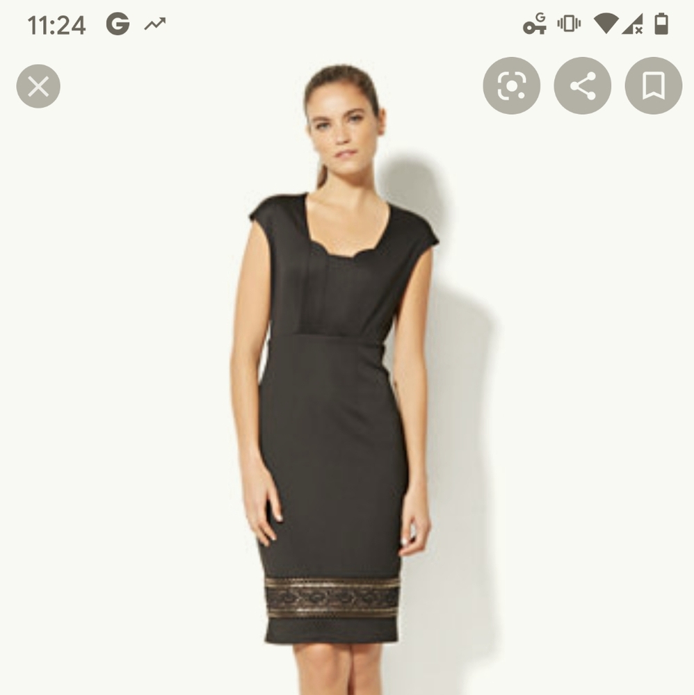 Black Embellished Sheath dress.
